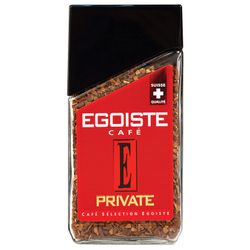 EGOISTE / Instant coffee "Private" sublimated, 100% Arabica, glass jar 100 g