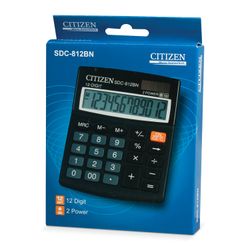 Calcolatrice da tavolo CITIZEN SDC-812BN, SMALL (124x102 mm), 12 cifre, doppia alimentazione