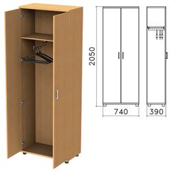 Wardrobe "Monolith", 740х390х2050 mm, color beech bavaria