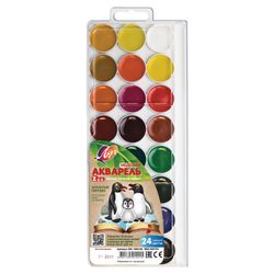 Aquarelles LUCH "Zoo" 24 couleurs, miel, sans pinceau, boite plastique