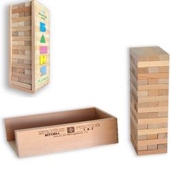 TOWER 54 parts in beech box for children from 5 years