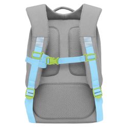 GRIZZLY / GRIZZLY school backpack, anatomical back, gray, "Circles", 39x26x17 cm