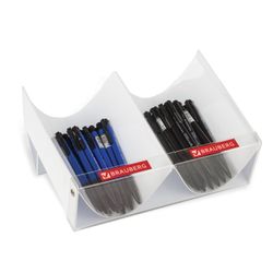 Chute attachment/table for pens and pencils BRAUBERG, 2 compartments, 19х25 cm, white