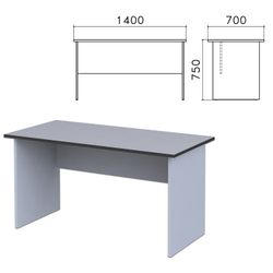 Table written "Monolith," 1400 x700 x750 mm, color gray