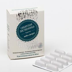 Сашель / Siberian larch tapping with green tea and chitosan, new figure, 30 capsules, 0.5 g each