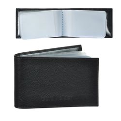 BEFLER / Business card holder "Grade" for 40 business cards, genuine leather, embossing, black