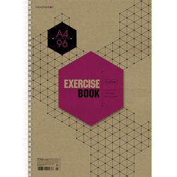 HATBER / Notebook A4 96 sheets, comb, cage, kraft cover, backing, "Graphics" / 8 pcs.