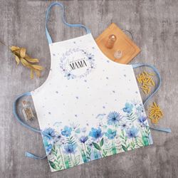 Этель / Forget-me-not apron 60 * 70 cm, 100% cotton, twill 190 g / m2