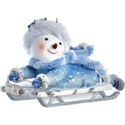 Kurts Adler / Noel ağacı oyuncağı "Kızakta küçük kardan adam", 9 cm