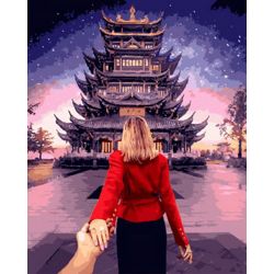 Опт-картина / Pintura por números 40x50 Sígueme. templo