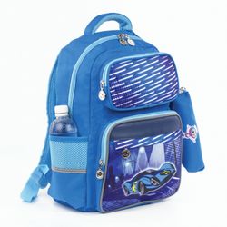 INLANDIA backpack with pencil case in the kit, ergo-backrest, boys, "Car", 42х29х14 cm