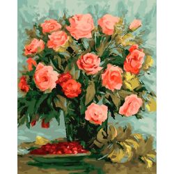 Опт-картина / Cuadro por números 40x50 Rosas Coral