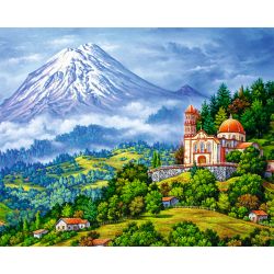 Опт-картина / Pintura em números 40x50 No sopé das montanhas