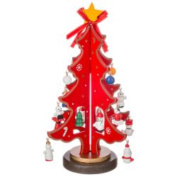 Wooden figurine "Christmas Tree red toy"