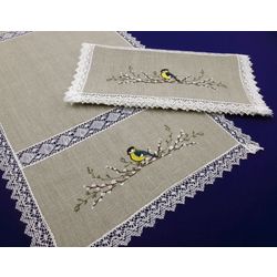 Napkin "Bird on willow" 40x80 cm