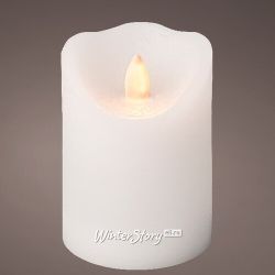 Kaemingk / LED candle with simulated flame Elody White 10 cm, battery operated, timer