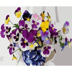 ВанГогВоМне / VanGogVoMne / Paint by number "Pansies in a circle" 40x50 cm