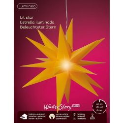 Kaemingk / Pendant lamp Star - Christmas in Rothenburg 30 cm, warm white LED backlight, battery operated, IP44