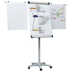 Whiteboard-flipchart magnetic marker (70x100 cm), mobile, holders for paper, "2x3" (Poland)