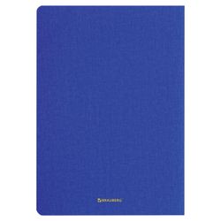 BRAUBERG / Notebook 48 y. checkered cover leatherette under linen, stitching, A5 (147x210mm), BLUE, PASTEL / 10 pcs.