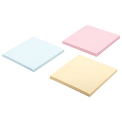 BRAUBERG / Self-adhesive block (stickers) PASTEL, 76x76 mm, 3 colors x 50 sheets