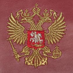Торжокские золотошвеи / Business card holder with a coat of arms handmade leather "Eagle"