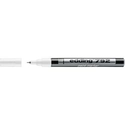 EDDING / Edding / Marker lacado brilhante, estrutura de metal, bico redondo, 0,8 mm Branco