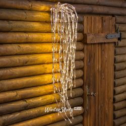 Kaemingk / Светодиодное украшение Каскад серебряный 1 м, 220 теплых белых LED ламп с мерцанием, IP44