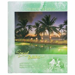 Photo album BRAUBERG 20 magnetic sheets, 23х28 cm, Resort, private box, green