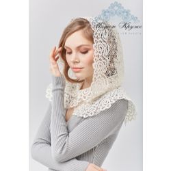 Lace drape hooded snow