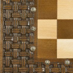 GamesDealer / Chess + backgammon carved "Armenian Ornament" 60, Haleyan