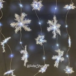 Kaemingk / LED curtain Air Snowflakes 1.2 * 1.35 m, 70 cold white micro LED lamps, silver wire, IP20