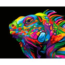 Опт-картина / 数字绘画 40x50 彩虹鬣蜥