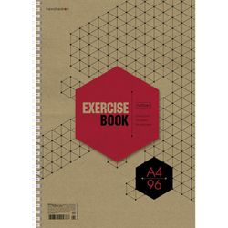 HATBER / Notebook A4 96 sheets, comb, cage, kraft cover, backing, "Graphics" / 8 pcs.