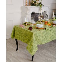 Этель / Table set Cucumbers, tsv. Light green (tablecloth 135x180, napkin 40x40-6 pcs.), Chl with VMGO