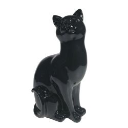 Ремеко / Figura decorativa "Cat" (preta) L12W9H21.5