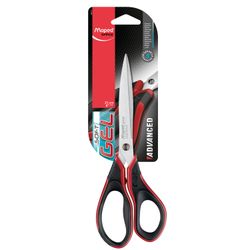 Scissors MAPED (France) "Advanced Gel", 210 mm, rubber coated handle, black and red