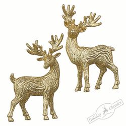 Holiday Classics / Christmas tree toy "Deer golden", 6 pieces