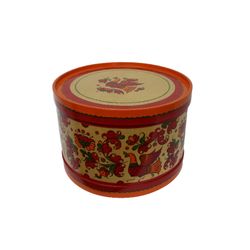 Беломорские узоры / Wooden box with lid "Boretskaya painting" round 23.5 cm