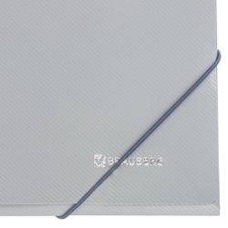 Ligante elástico BRAUBERG, diagonal, prata, até 300 folhas, 0,5 mm