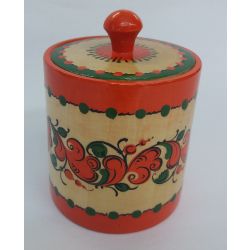 Беломорские узоры / Wooden barrel "Permogorsk painting" 9 cm