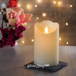 Kaemingk / LED candle Living Flame 12.5 cm cream wax battery-operated, timer