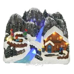 Kaemingk / Luminous composition Val di Fiemme 19 * 13 cm, with movement and music, battery operated
