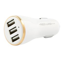 RED LINE / Car charger Lux Z3, 3 USB ports, output current 3.4 A, white