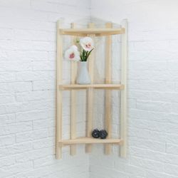 Добропаровъ / Corner shelf 3 tiers 38 × 75 × 16 cm linden