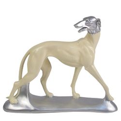 Ремеко / Figura decorativa "Sabueso pequeño" (color plateado) L38.5W10.5H30cm