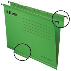 Hanging folder A4/Foolscap (400х240 mm), 300 sheets, SET of 25 PCs, green cardboard ESSELTE "PlusFoolscap"