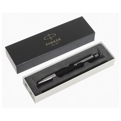 Ballpoint pen PARKER "Vector Standard Black CT", building black, stainless steel, blue
