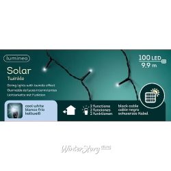 Kaemingk / Solar string Lumineo Solar 9.9 m, 100 cold white LED lights, black PVC, controller, IP44