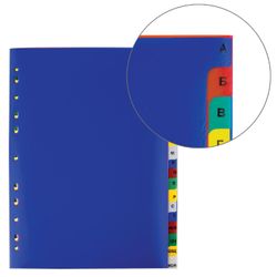 Intercalaire plastique OFFISMAG, A4, 20 feuilles, alphabétique A-Z, table des matières, couleur, RUSSIE